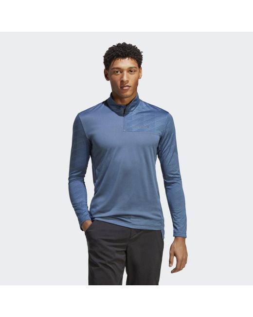 Adidas Blue Terrex Multi Half-zip Long Sleeve Long-sleeve Top for men
