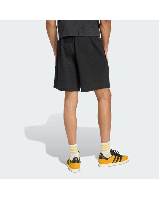 Pantalón Corto Essentials Trefoil Waffle Adidas de hombre de color Black