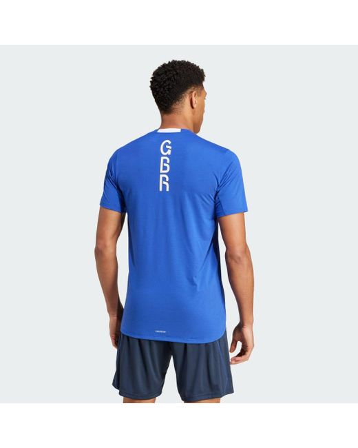 Adidas Blue Team Gb Workout T-Shirt for men