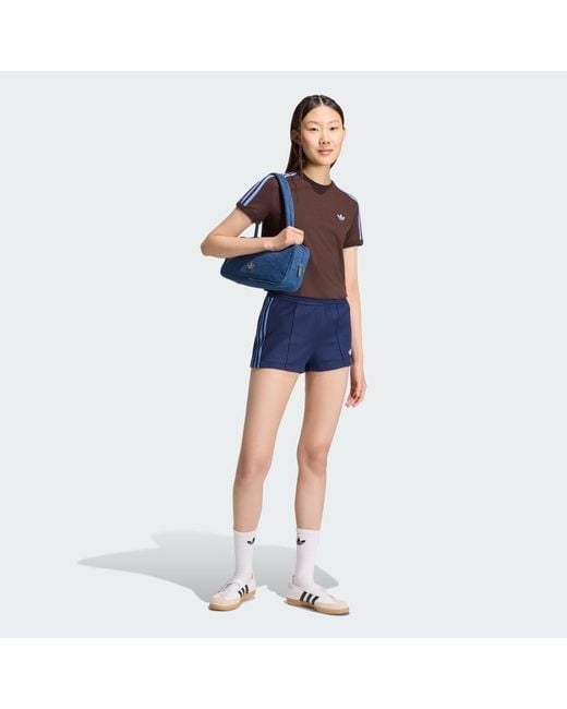 Adidas Blue 3 Stripes Slim T-Shirt