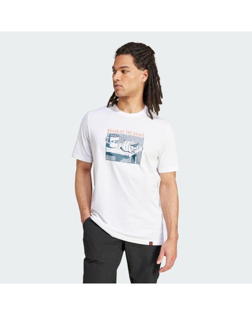 Adidas White Five Ten Guinea Pig Graphic T-shirt for men
