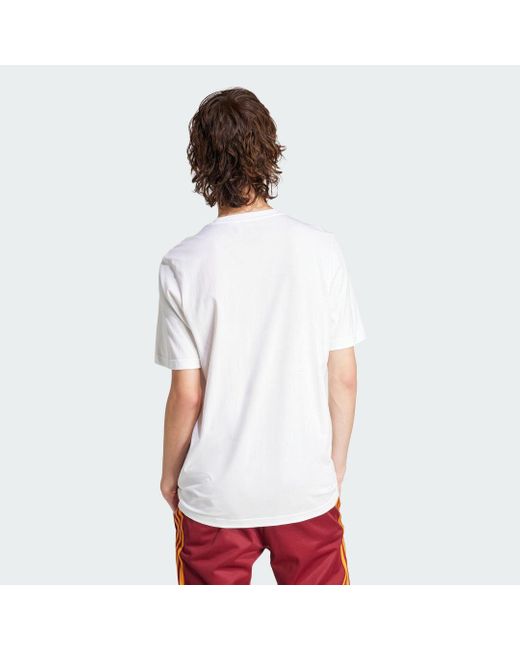Adidas White As Roma Dna Graphic T-shirt for men