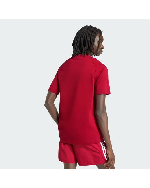 Adidas Red Chest Stripes T-Shirt for men
