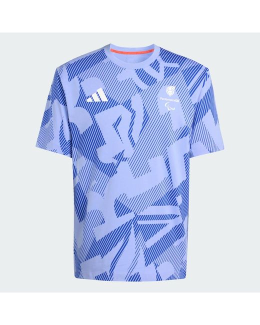 Adidas Blue Paralympicsgb Multi Printed T-Shirt for men