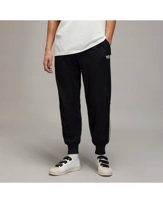 Adidas Black Y-3 3-Stripes Cuffed Track Tracksuit Bottoms for men