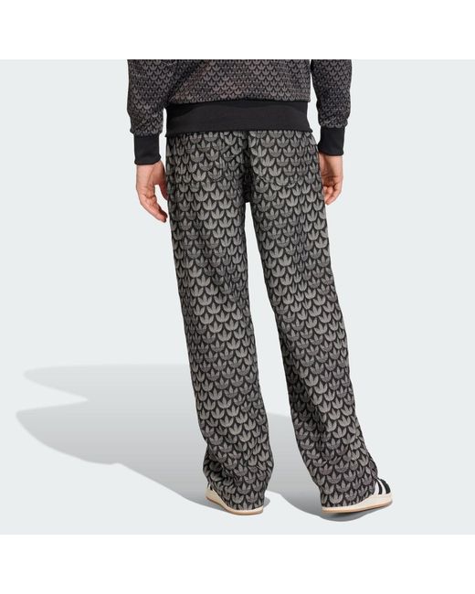 Adidas Gray Denim Loose Monogram Pants for men