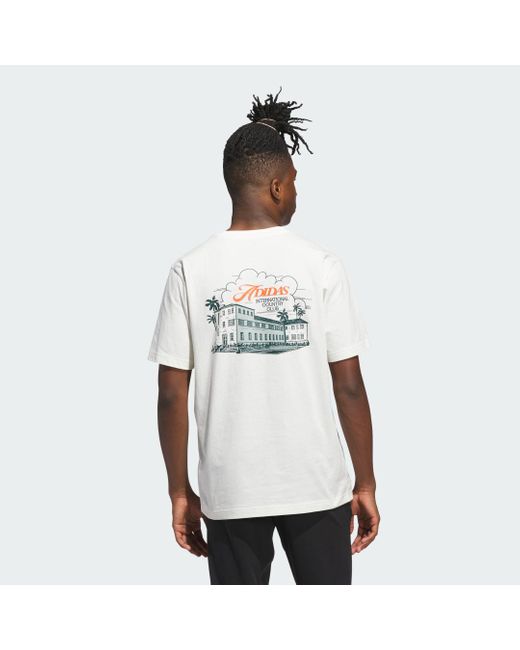 Adidas White Country Club Scenic Graphic Tee for men