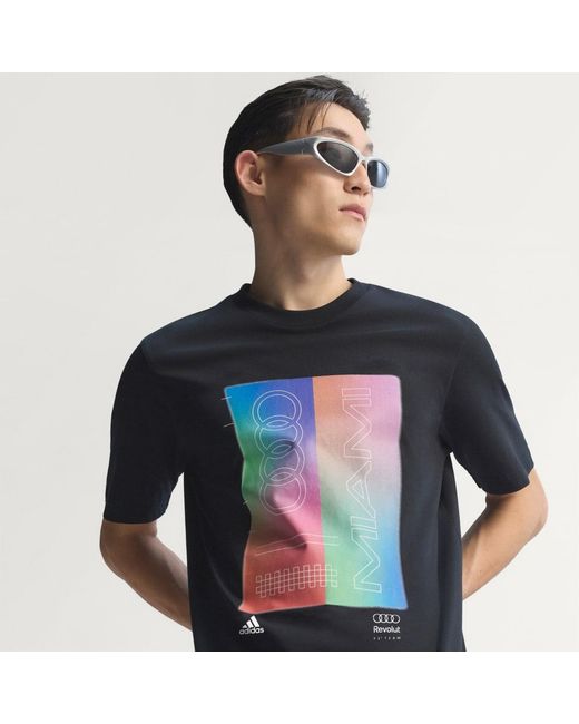 Adidas Blue Audi Revolut F1 Team Teamgeist Graphic T-Shirt for men