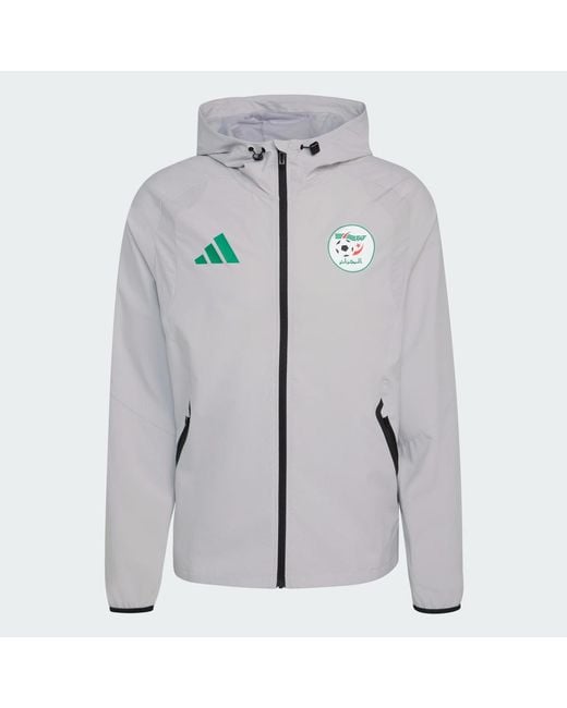 Adidas Gray Algeria Tiro Tech Full Zip Windbreaker Jacket for men