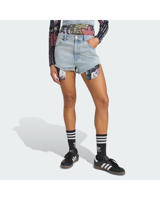Short X Jeremy Scott Pride Denim di Adidas in Blue