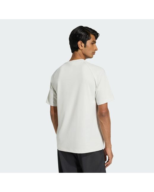 Adidas White Tech Trefoil Essentials Polyester T-Shirt for men