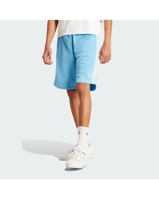 Adidas Blue Adicolor 3-Stripes Shorts for men