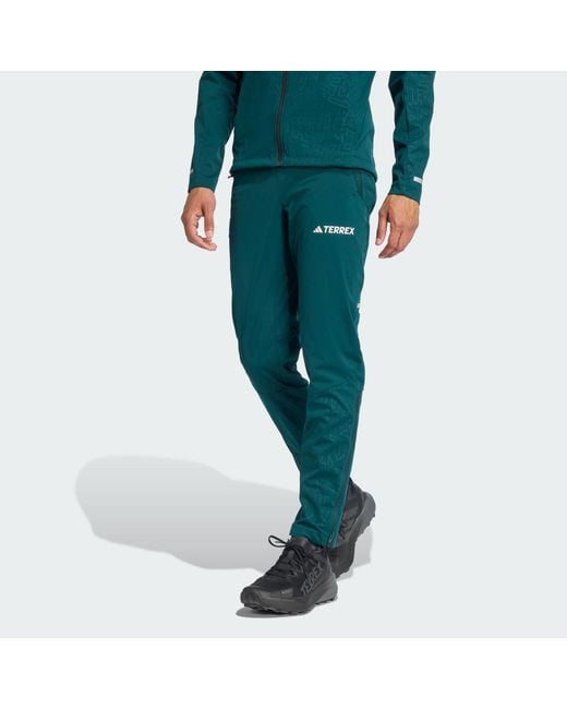 Adidas Green Terrex Xperior Cross-Country Ski Softshell Joggers for men
