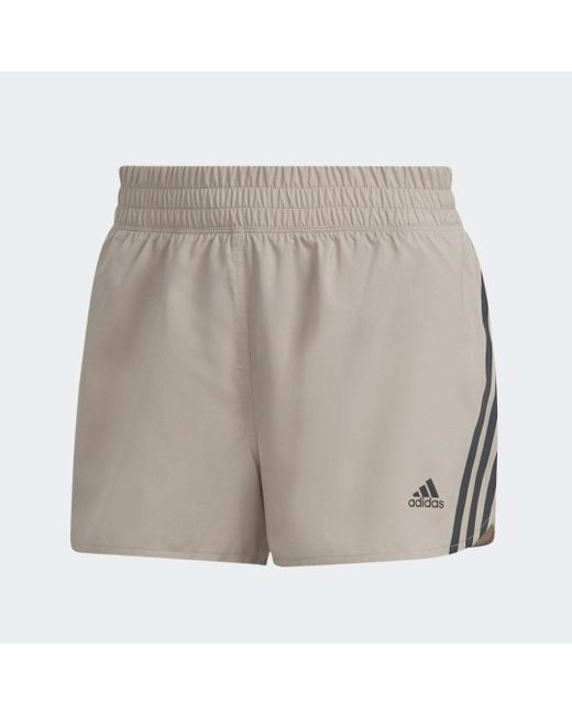 Adidas Gray Run Icons 3-Stripes Running Shorts