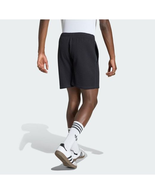 Adidas Blue Trefoil Essentials Waffle Shorts for men