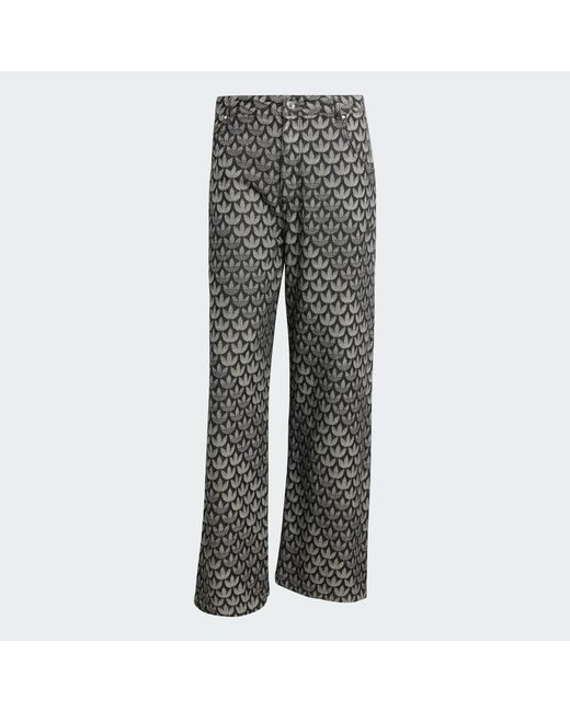 Adidas Gray Denim Loose Monogram Pants for men