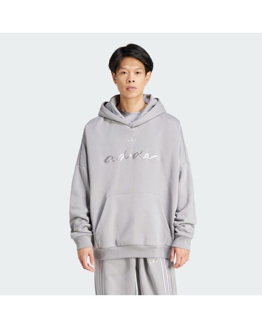 Adidas Gray Appliqué Hoodie for men
