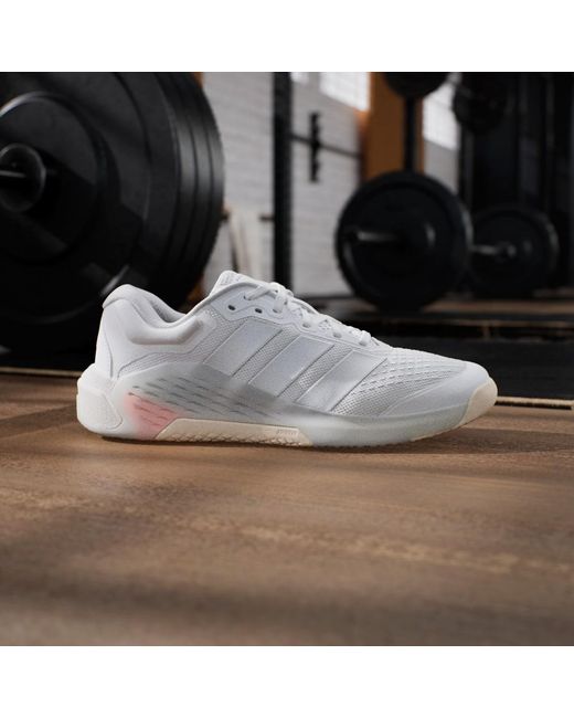 Adidas White Dropset 4 Training Shoes