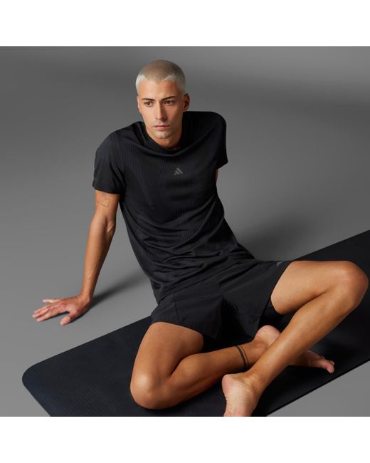 Adidas Black Designed For Training Yoga Premium 2-In-1 Shorts for men