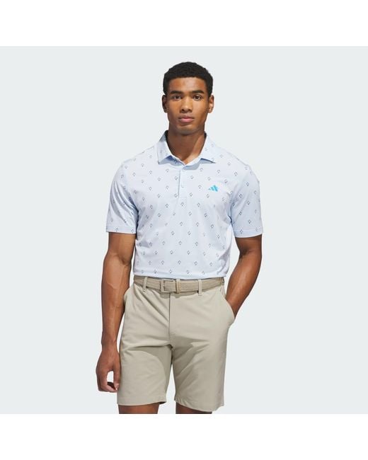 Adidas Blue Ultimate365 Essence Print Climacool Polo Shirt for men