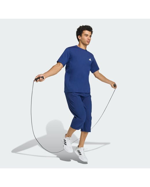 Adidas Blue Workout Essentials Feelready T-Shirt for men