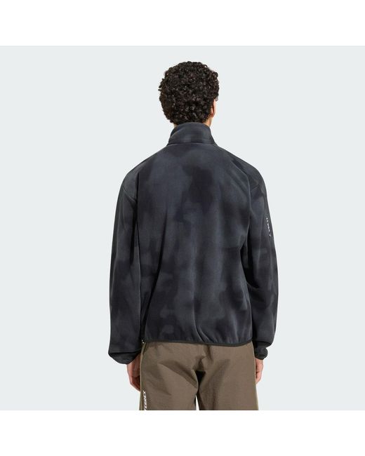 Adidas Black Terrex Multi Climawarm Full Zip Fleece Jacket for men