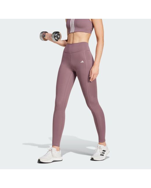 Leggings Optime Full-Length di Adidas Originals in Red