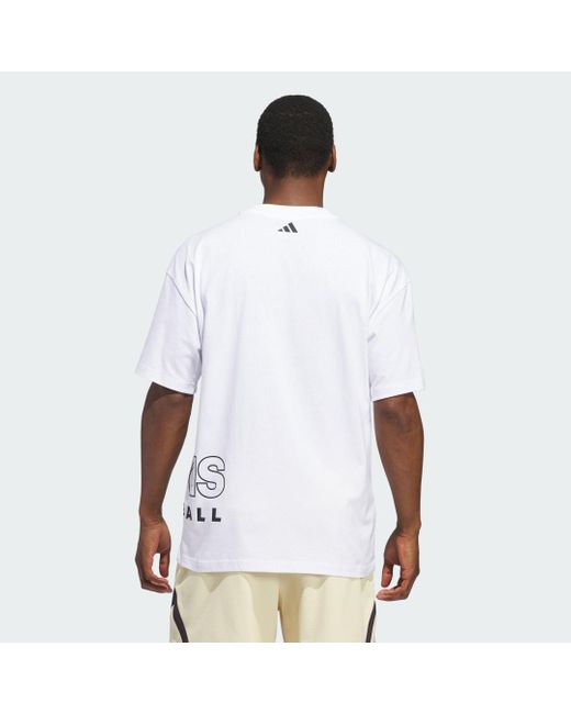Adidas White Basketball Select T-Shirt for men