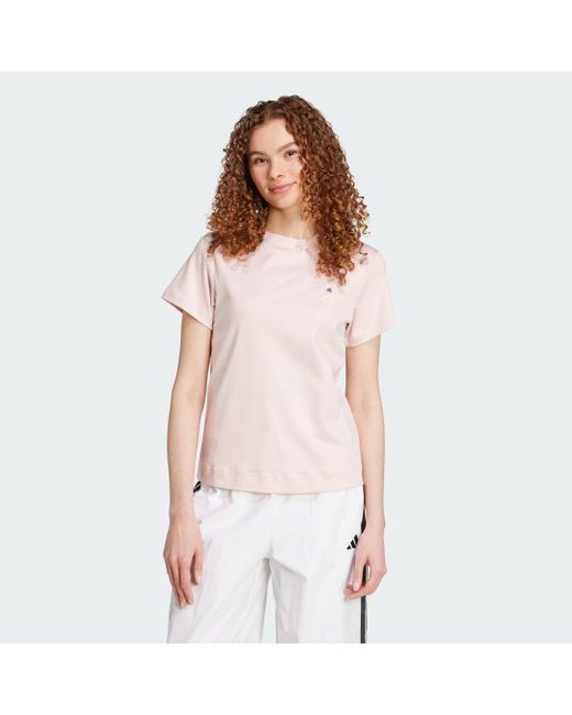T-Shirt Con Patch Di Gatti di Adidas in White