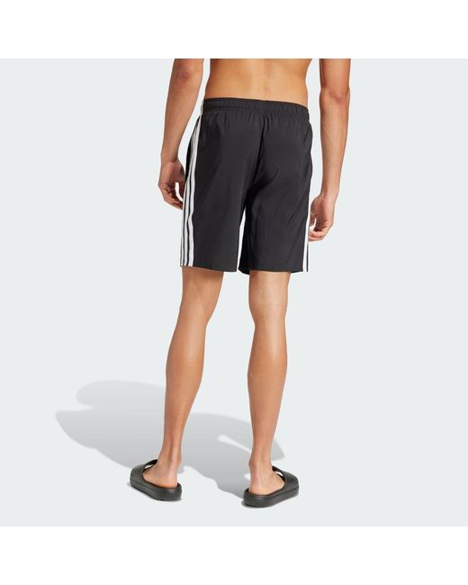 Adidas Blue 3-Stripes Swim Shorts 8-Inch for men