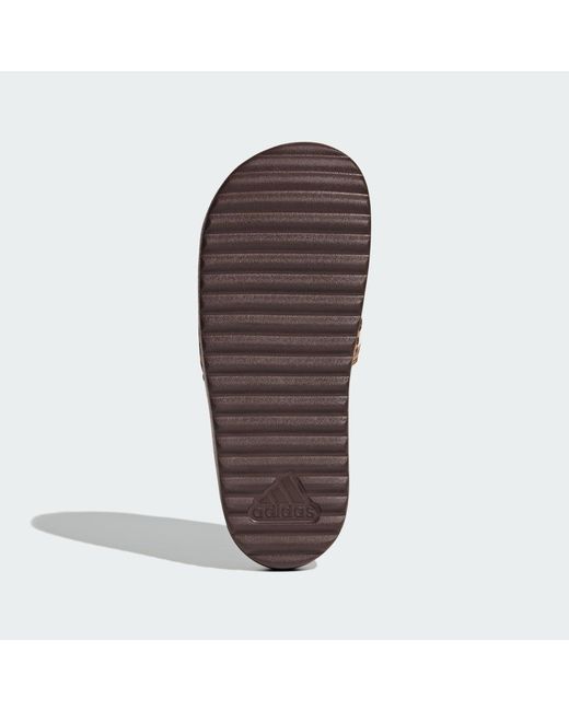 Adidas Brown Adilette Platform Slides