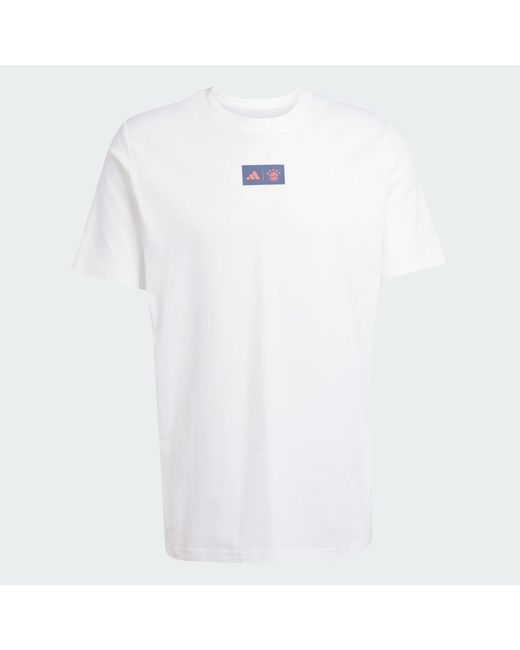 Adidas White Bayern Munich Jersey Hook T-Shirt for men