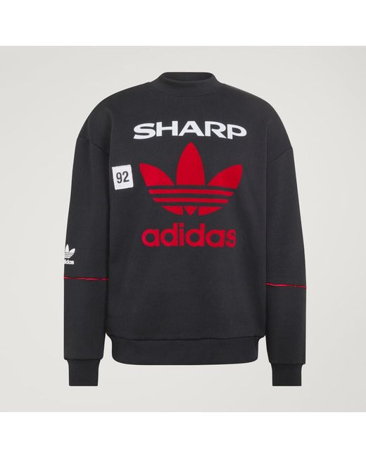 Adidas Black Manchester United Crew Sweat 90 for men