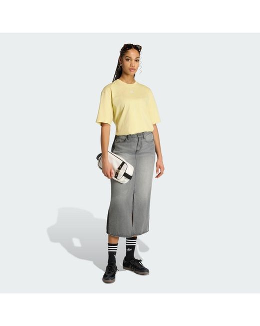 Adidas Yellow Trefoil Essentials Boyfriend T-Shirt