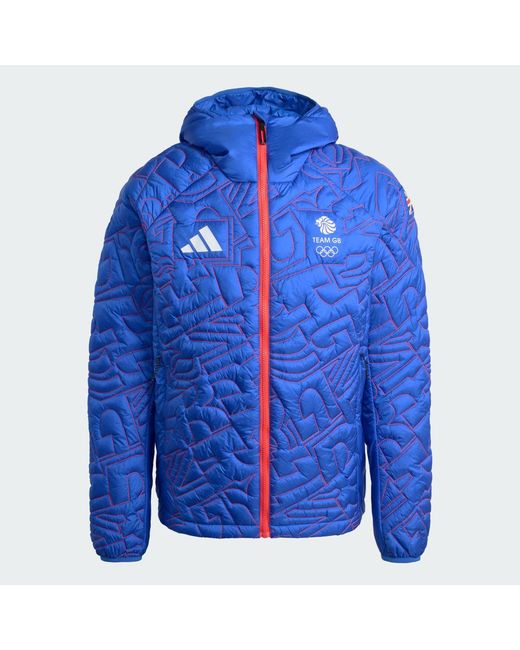 Adidas Blue Team Gb Xprp Rimaloft Insulated Hooded Jacket for men