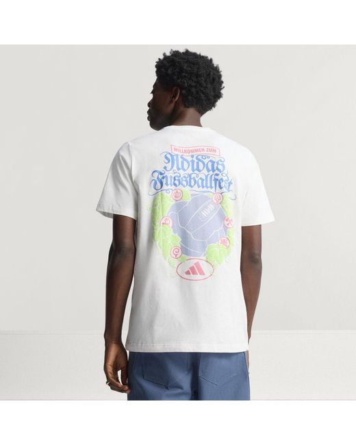 Adidas White Wiesn Graphic T-Shirt for men