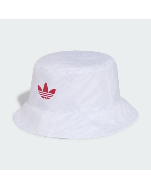 Adidas White Liverpool Fc Bucket Hat