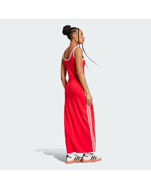 Vestido De Tirantes Maxi Adicolor 3 Bandas Adidas Originals de color Red