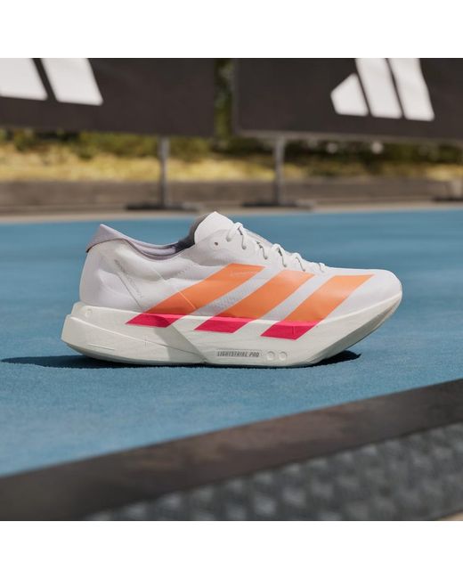 Adidas Pink Adizero Adios Pro 4 Shoes for men