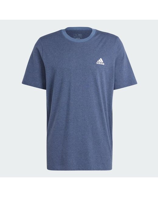 Adidas Blue Seasonal Essentials Mélange Tee for men