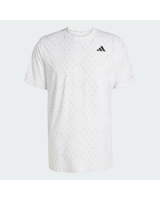 Adidas White Club Tennis Climacool Graphic T-Shirt for men