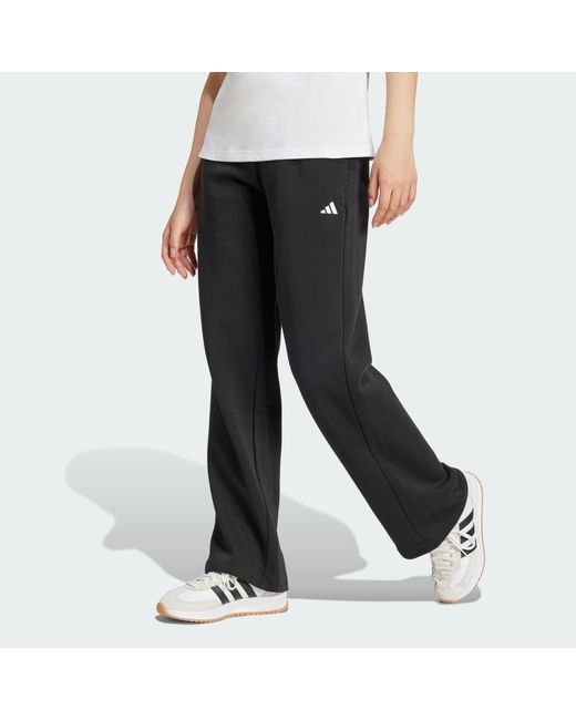 Adidas Black Essentials Small Logo Feel Cozy Open-Hem Pants