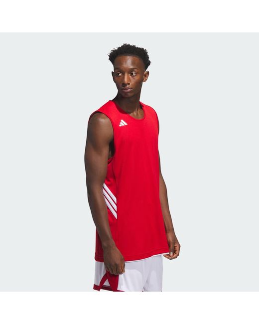Adidas Red 3G Speed Reversible Basketball Aeroready Jersey for men