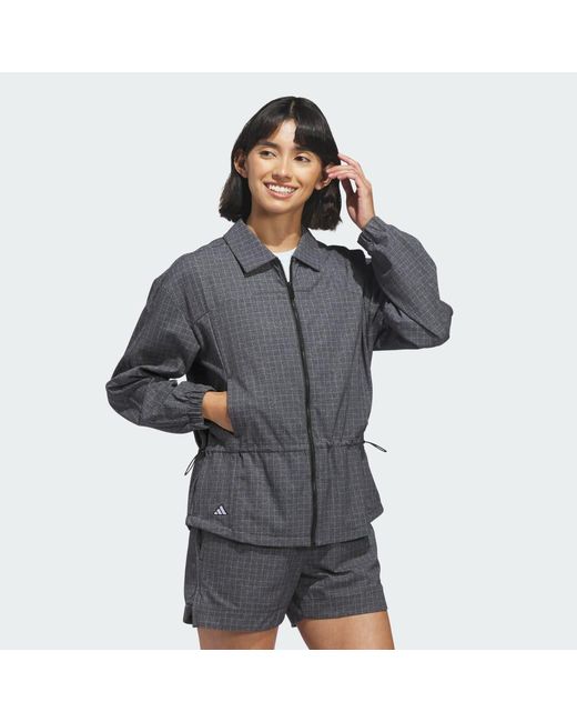 Adidas Gray Ultimate365+ Peplum Grid Jacket