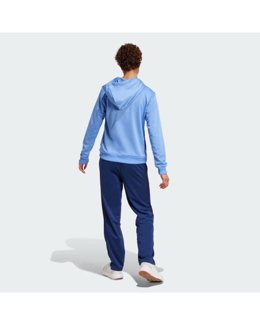 adidas Essentials Linear Track Suit in Blue | Lyst UK