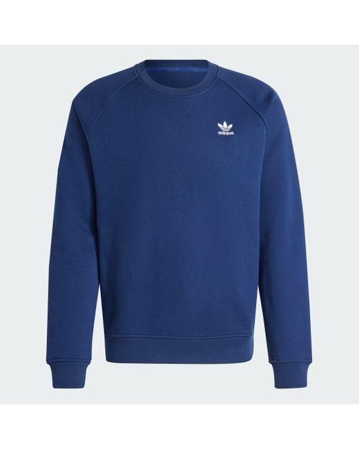 Sudadera Cuello Redondo Trefoil Essentials Adidas de hombre de color Blue
