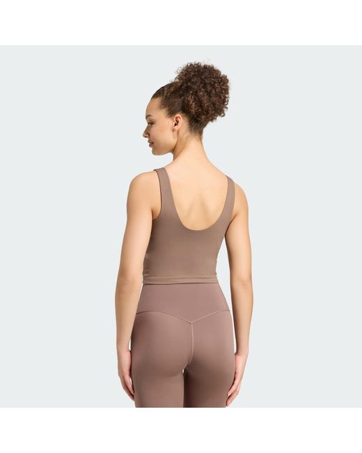 Adidas Multicolor 3 Stripes Studio All Me Light Support Tank Top