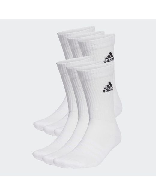 Adidas White Cushioned Sportswear Crew Socks 6 Pairs