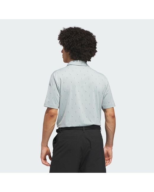 Adidas White Ultimate365 Essence Print Climacool Polo Shirt for men