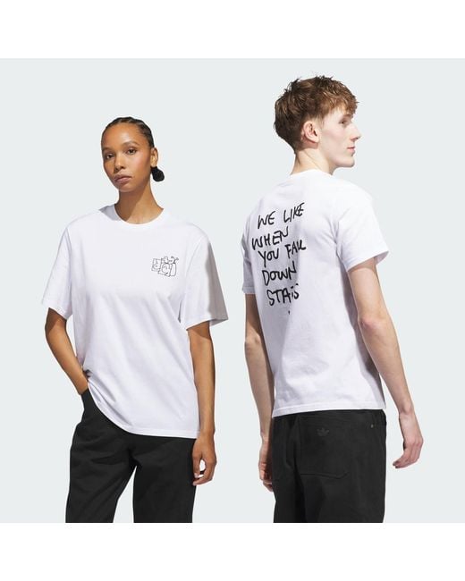 Adidas White Shmoofoil Stairs T-Shirt